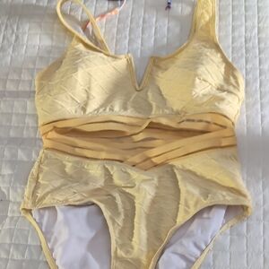 Yellow One-Piece Swimsuit